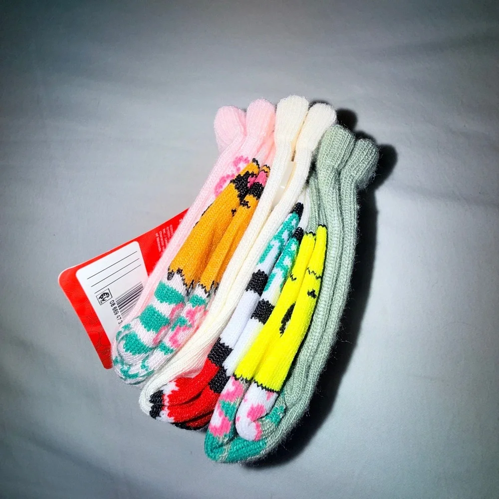 Pokemon Mid-Crew Socks Kids‎ S/M Pink Green New 3 Pairs Pikachu Eevee Floral